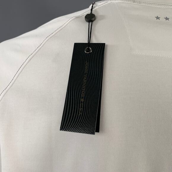 JOHN VARVATOS * U.S.A. Size XXL White Contrast Stitch Cotton Blend T-shirt - Picture 5 of 10